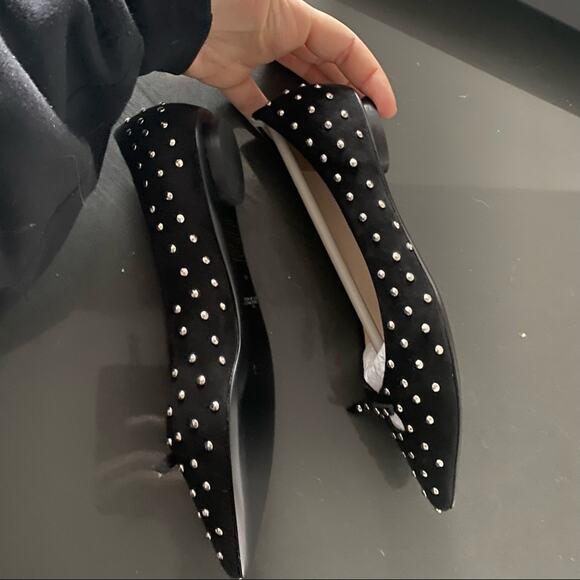 MARC JACOBS The Studded Mouse Signature Suede Ballet Flats Shoes - Picture 10 of 15